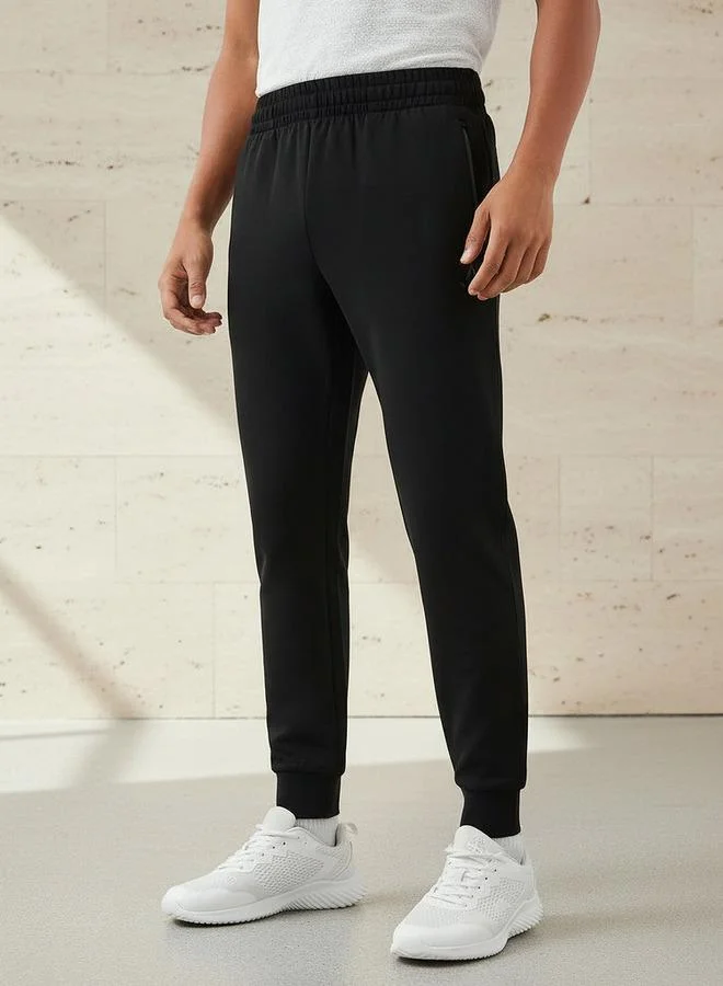 Active Men Regular Fit Joggers with Zipper Pockets